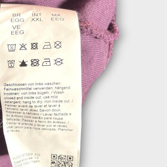HUGO BOSS 1/4 Zip Pullover Men's XXL Plum Regular Fit *SEE NOTES* Casual - Picture 7 of 9